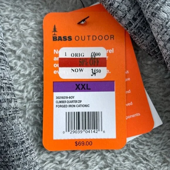 Bass Outdoor Climber Quarter Zip Pullover XXL Mens NWT 5589 - Picture 4 of 10